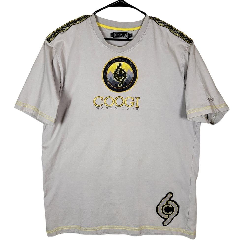 Vintage Coogi Tshirt‎ Mens XL Gray Embroidered Logo Streetwear 90s